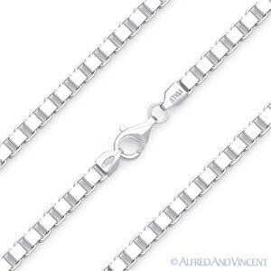 4.5mm Classic Box Link Italian Chain Necklace in Solid .925 Sterling Silver